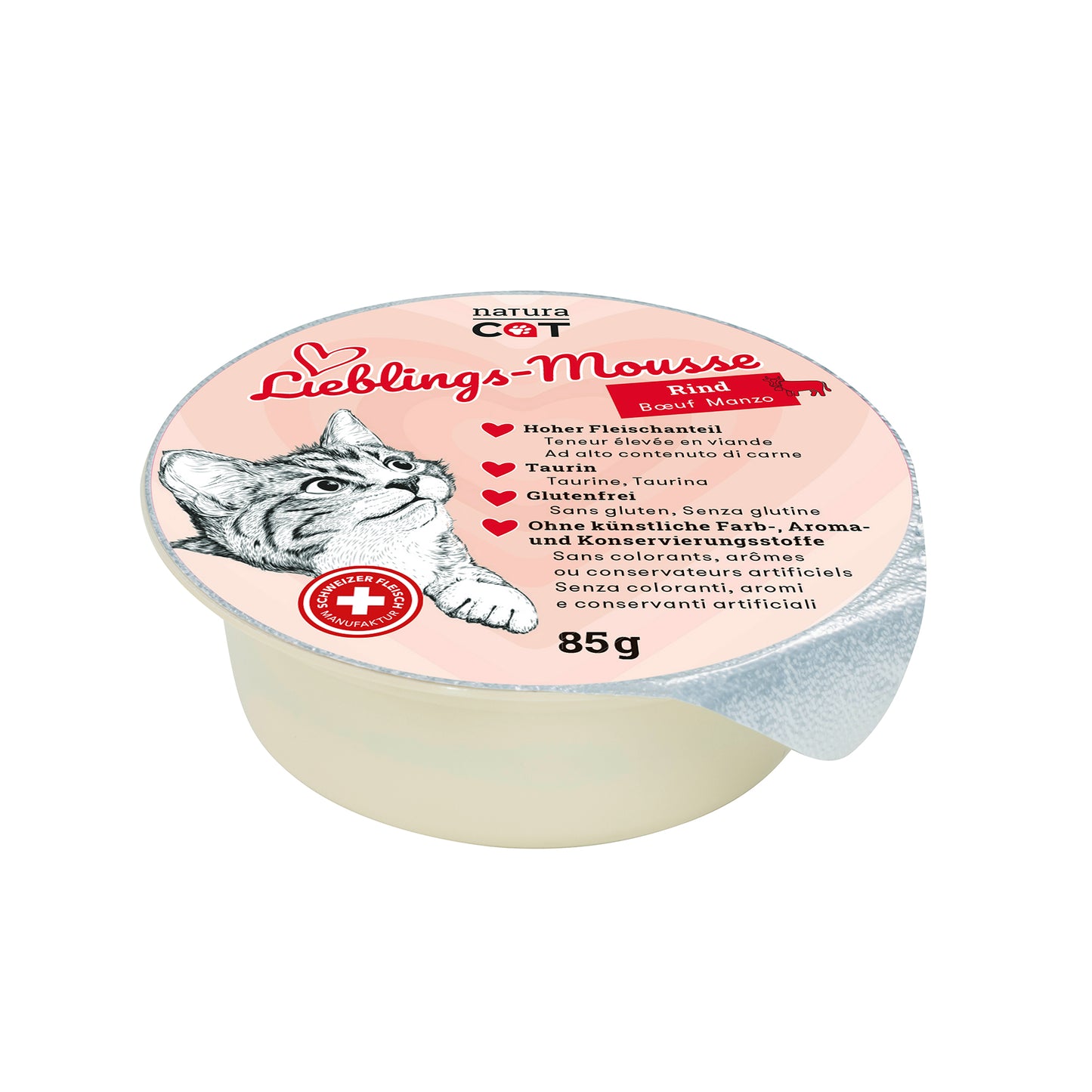 naturaCat Lieblings-Mousse mit Rind Nassfutter für Katzen