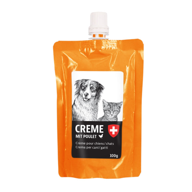 naturaDog Creme mit Poulet Snack für Hunde und Katzen