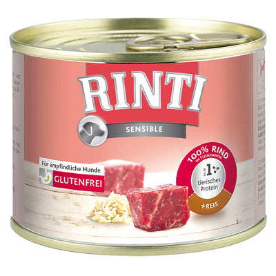 Rinti Sensible mit Rind und Reis Nassfutter für Hunde