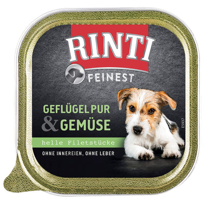 Rinti Feinest Geflügel und Gemüse Nassfutter für Hunde