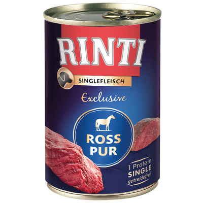 Rinti Singlefleisch Exclusive PUR Ross Nassfutter für Hunde