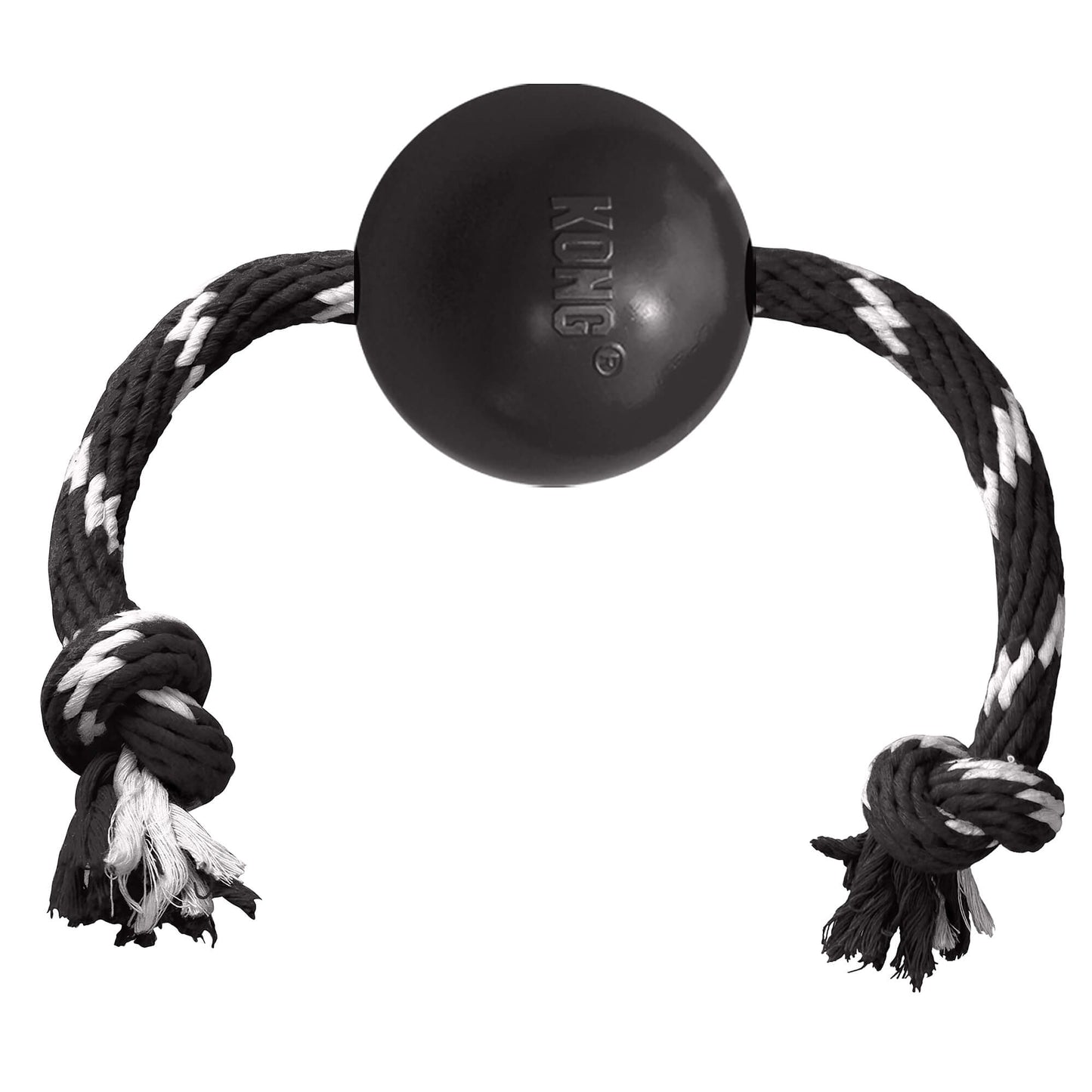 Hund Spielzeug "Extreme Ball W/Rope" schwarz L