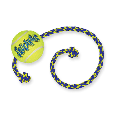 Hund Spielzeug "SqueakAir Ball W/Rope" gelb M