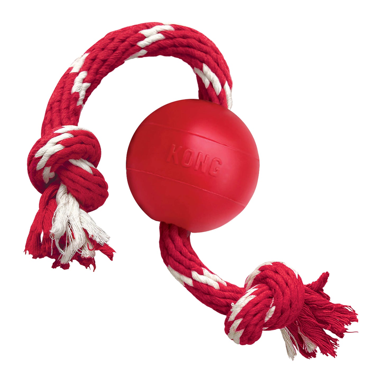 Hund Spielzeug "Ball W/Rope" rot S